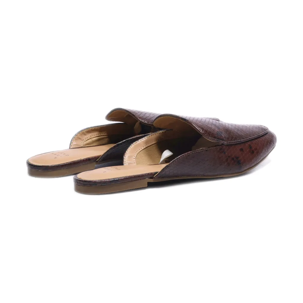 A New Day Mules Leather Brown Colour For Women