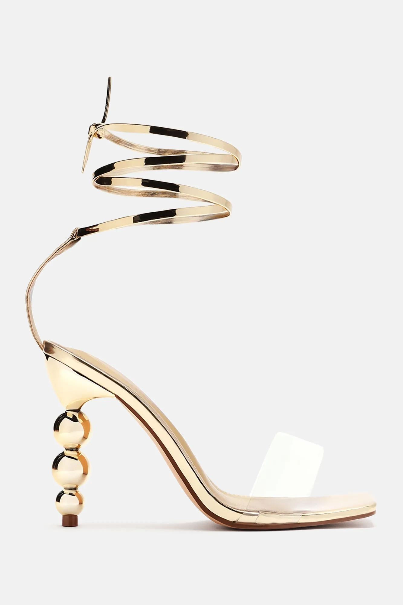Amozae-All That Spice Wrap Up Heeled Sandals - Gold