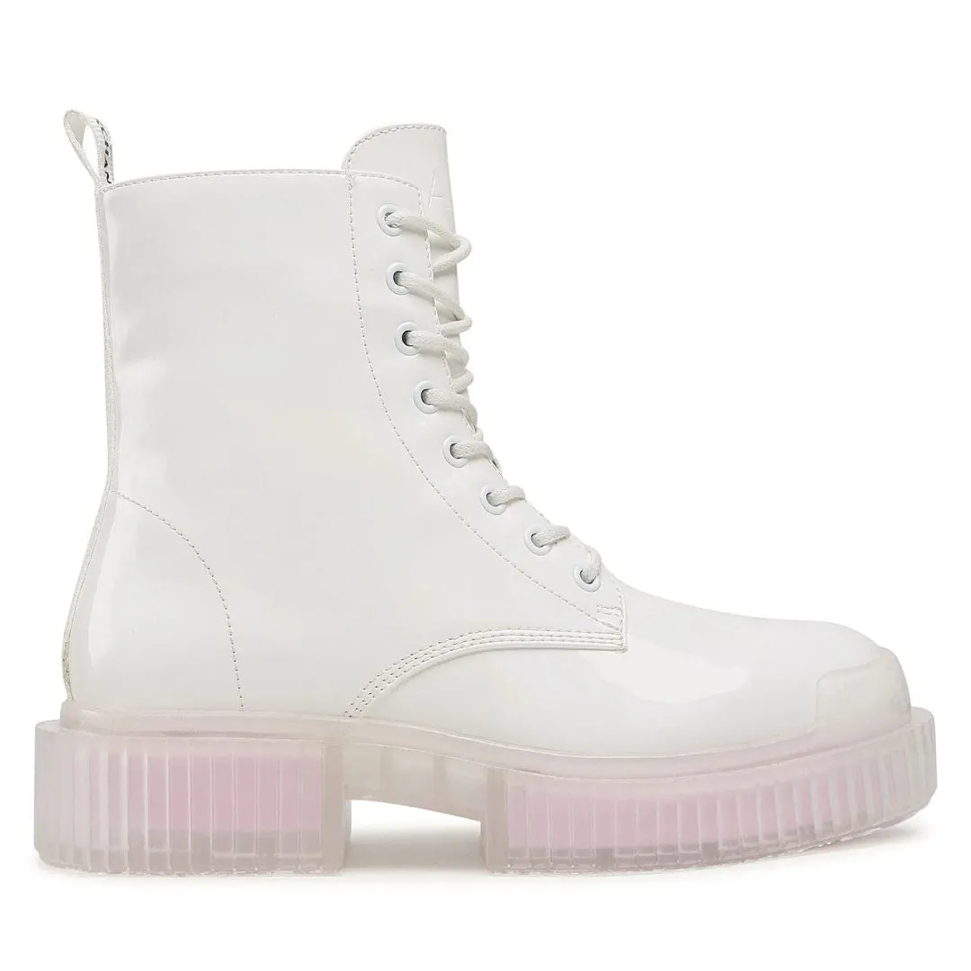 ARMANI EXCHANGE Lace-Up Boots Womens Boots XDM007-WHT