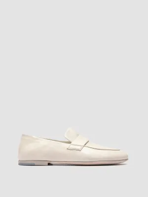 BLAIR DD 001 - White Leather Penny Loafers