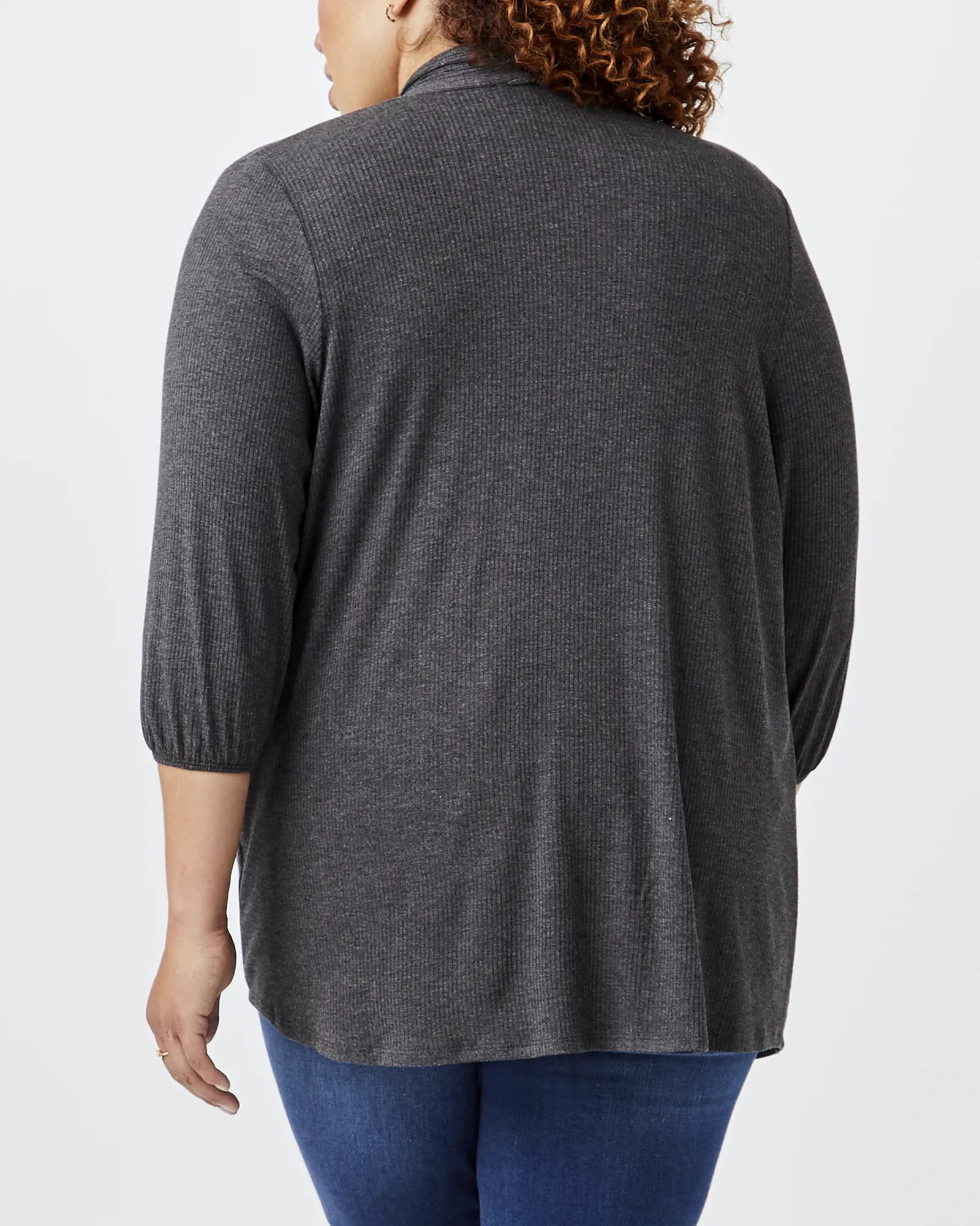 Cia 3/4 Sleeve Cardigan | Charcoal Grey