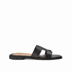 Classic Black Slide Flats | 538J-C