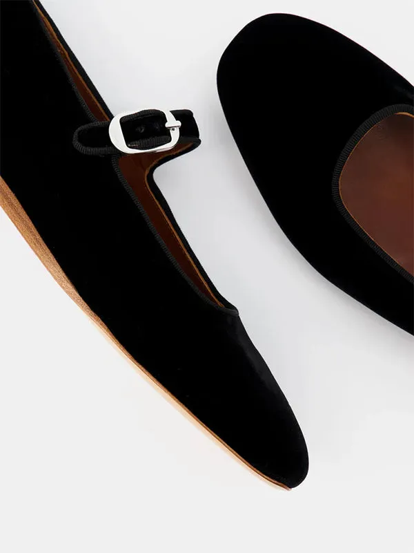 Classic Mary Jane Velvet in Black
