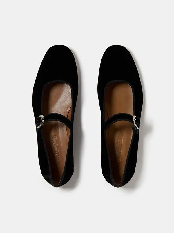 Classic Mary Jane Velvet in Black
