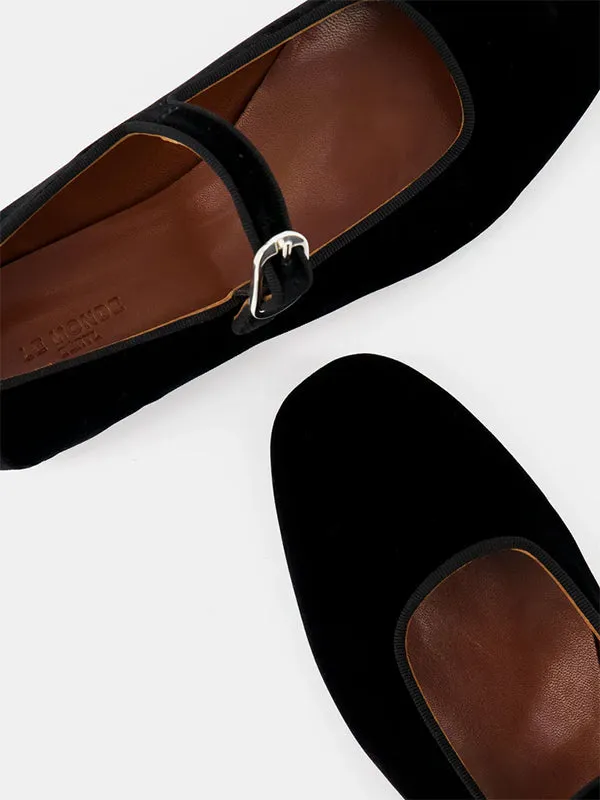 Classic Mary Jane Velvet in Black