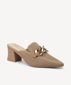 CosyCove Pointed Toe Heeled Mules