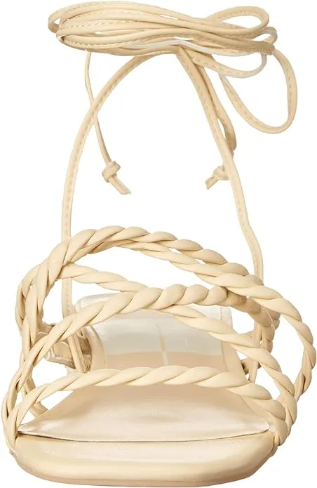 Dolce Vita Hayley Vanilla Stella Tie Up Squared Open Toe Strappy Heeled Sandals