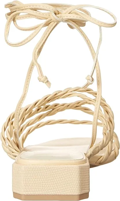 Dolce Vita Hayley Vanilla Stella Tie Up Squared Open Toe Strappy Heeled Sandals
