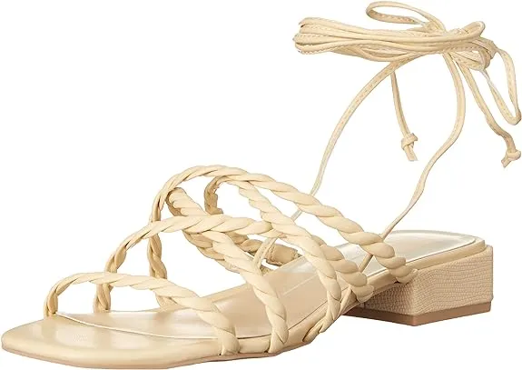 Dolce Vita Hayley Vanilla Stella Tie Up Squared Open Toe Strappy Heeled Sandals