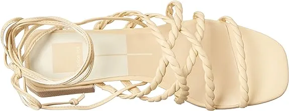 Dolce Vita Hayley Vanilla Stella Tie Up Squared Open Toe Strappy Heeled Sandals