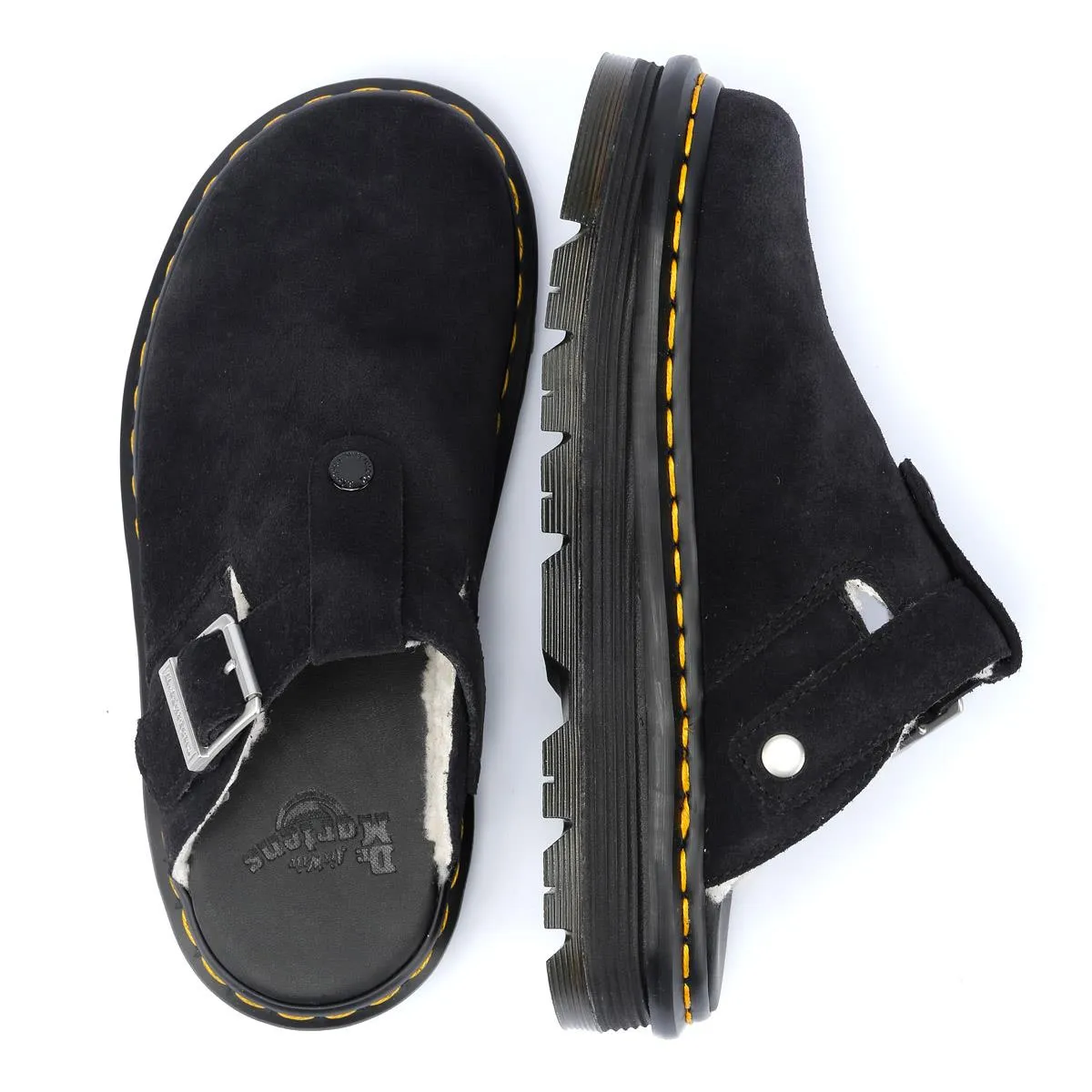Dr. Martens Zebzag Warmlined Suede Black Mule