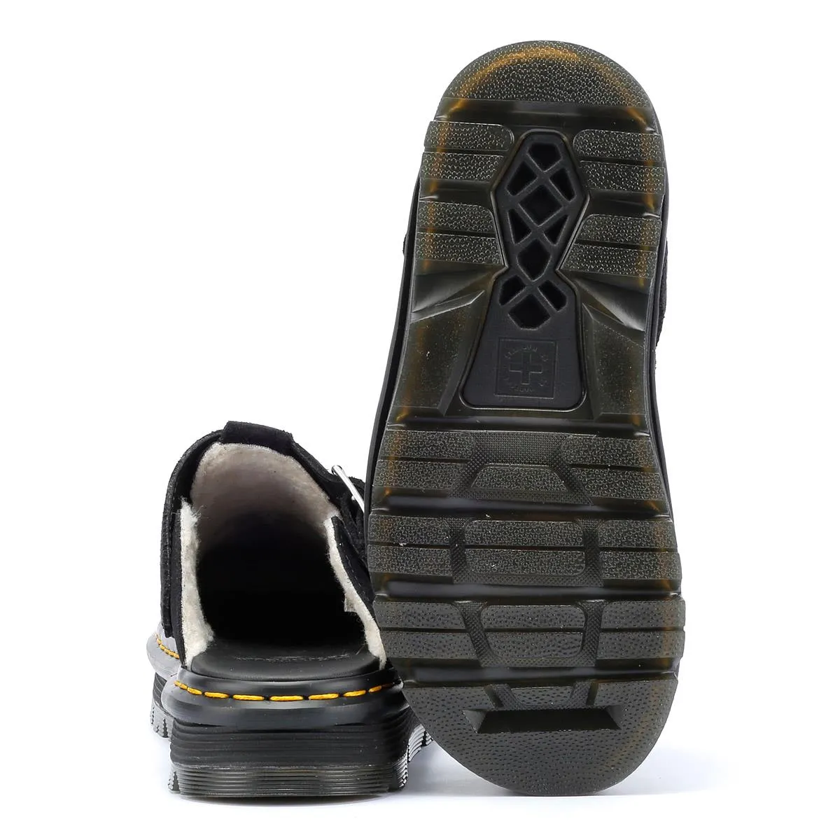 Dr. Martens Zebzag Warmlined Suede Black Mule