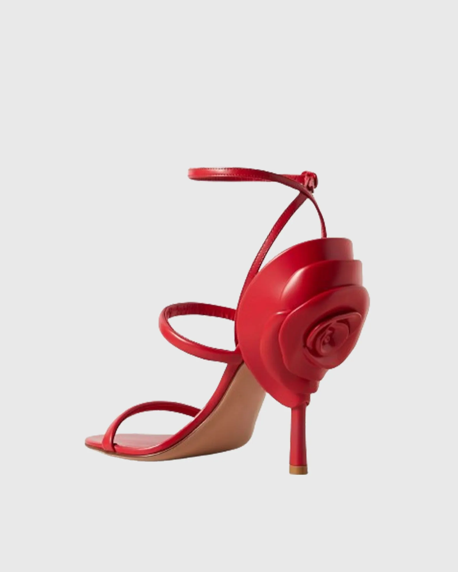 Edmonda Flower Strap Sandals In Red