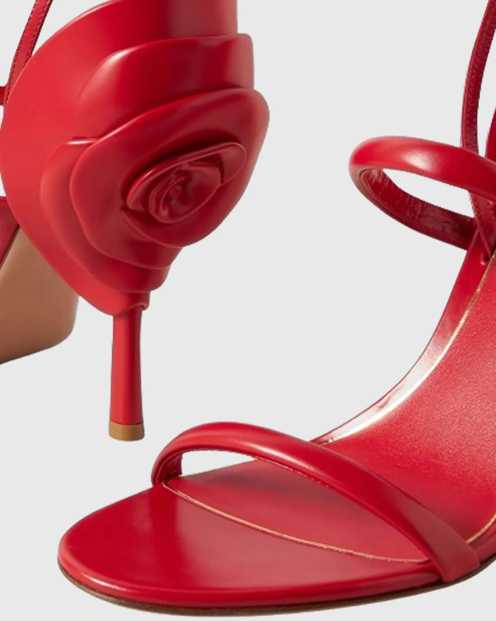 Edmonda Flower Strap Sandals In Red
