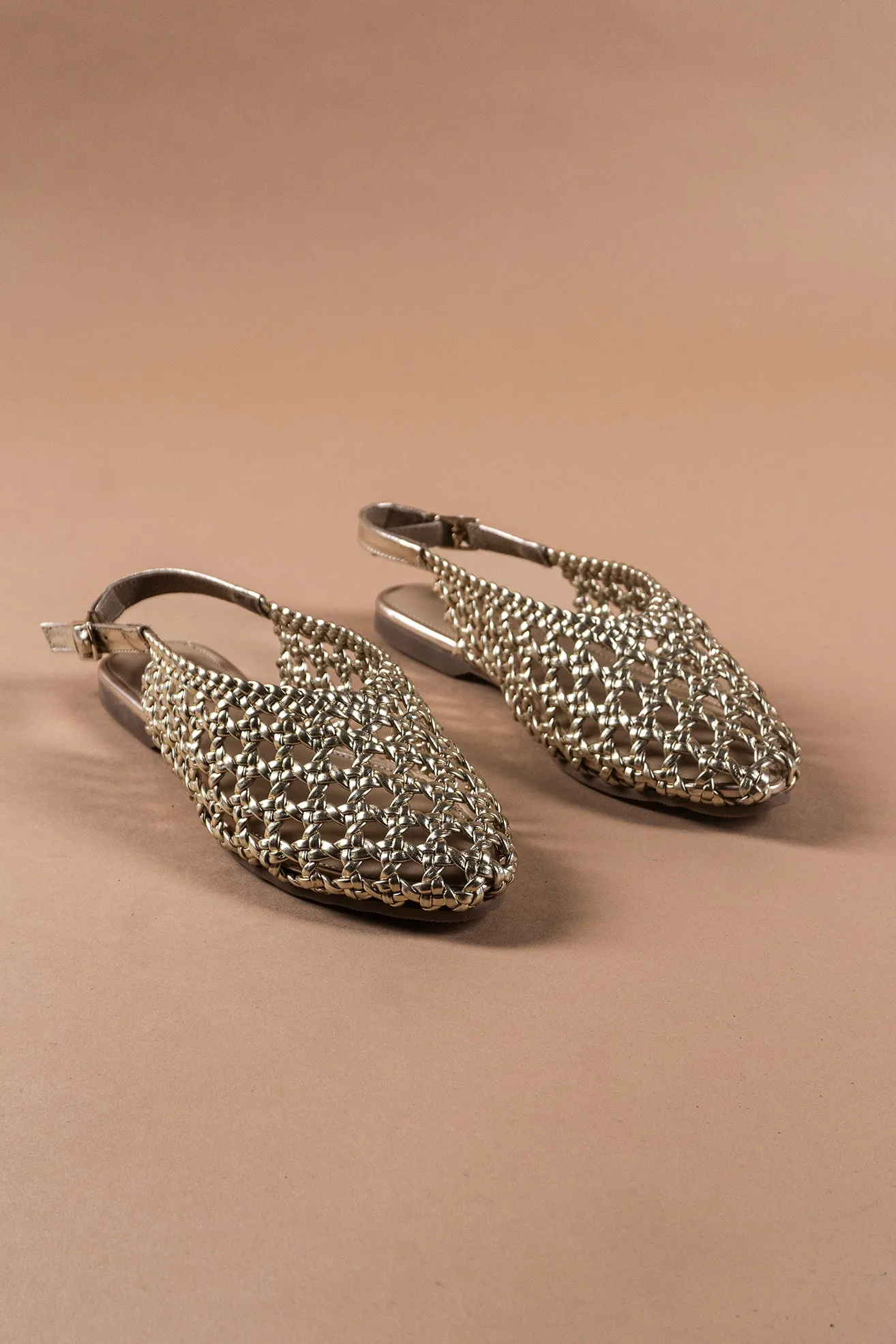 Gold Woven Sandals