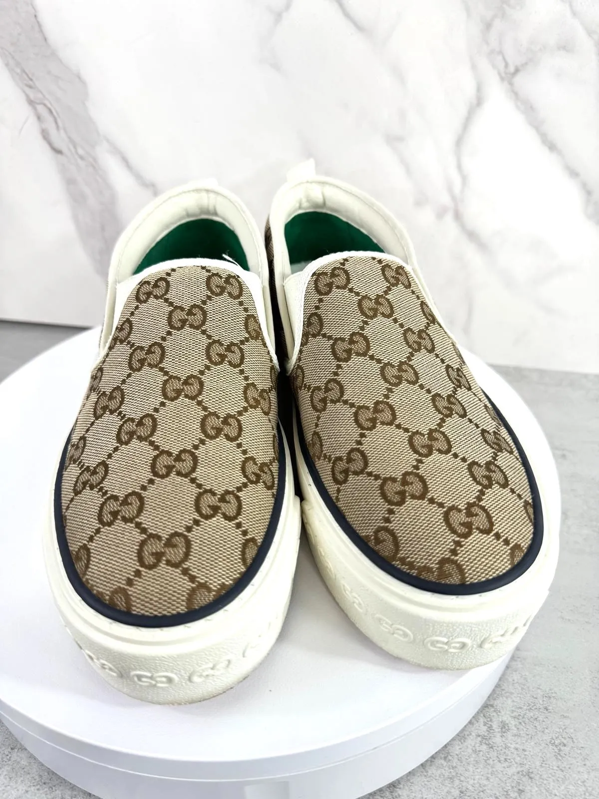 GUCCI GG MONOGRAM TENNIS 1977 SLIP-ON SNEAKERS