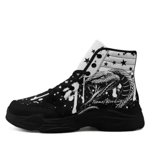 Holiday Gifts,Personalized High-Top Sneakers, Custom Skull, Spider Design Shoes, Glow at Night Shoes