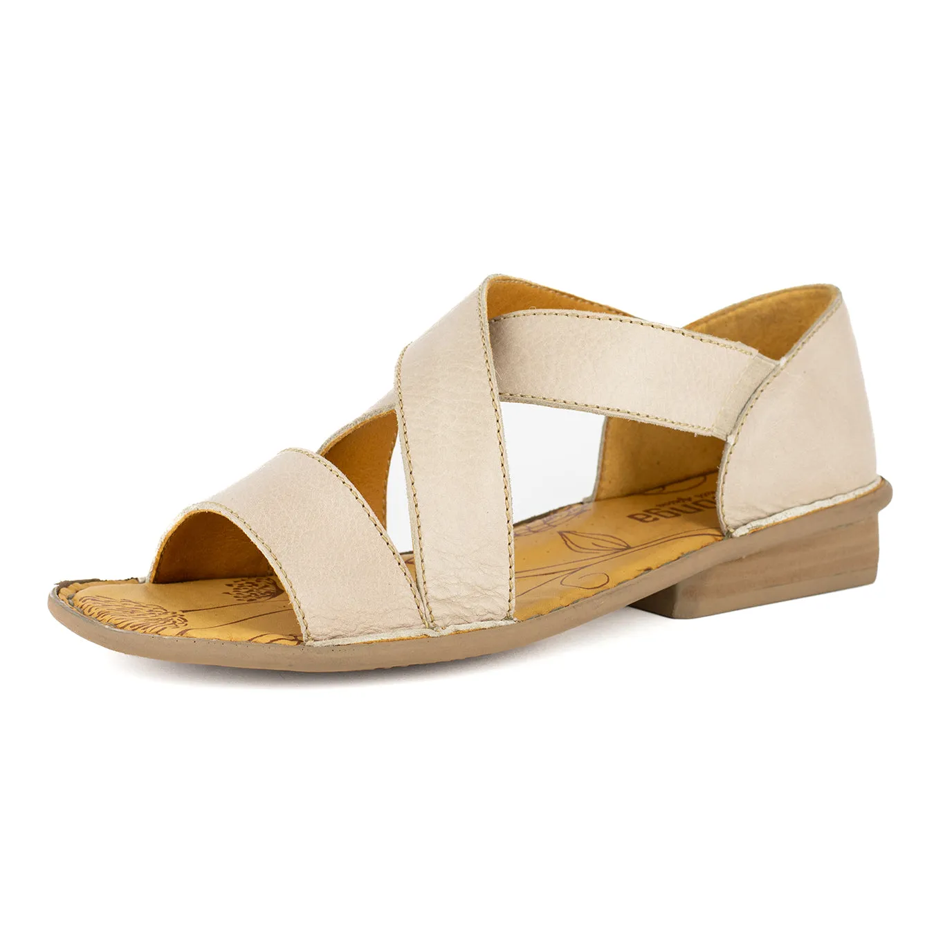 Intuva : Ladies Leather Sandal in Gravel Vintage