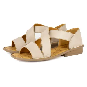 Intuva : Ladies Leather Sandal in Gravel Vintage