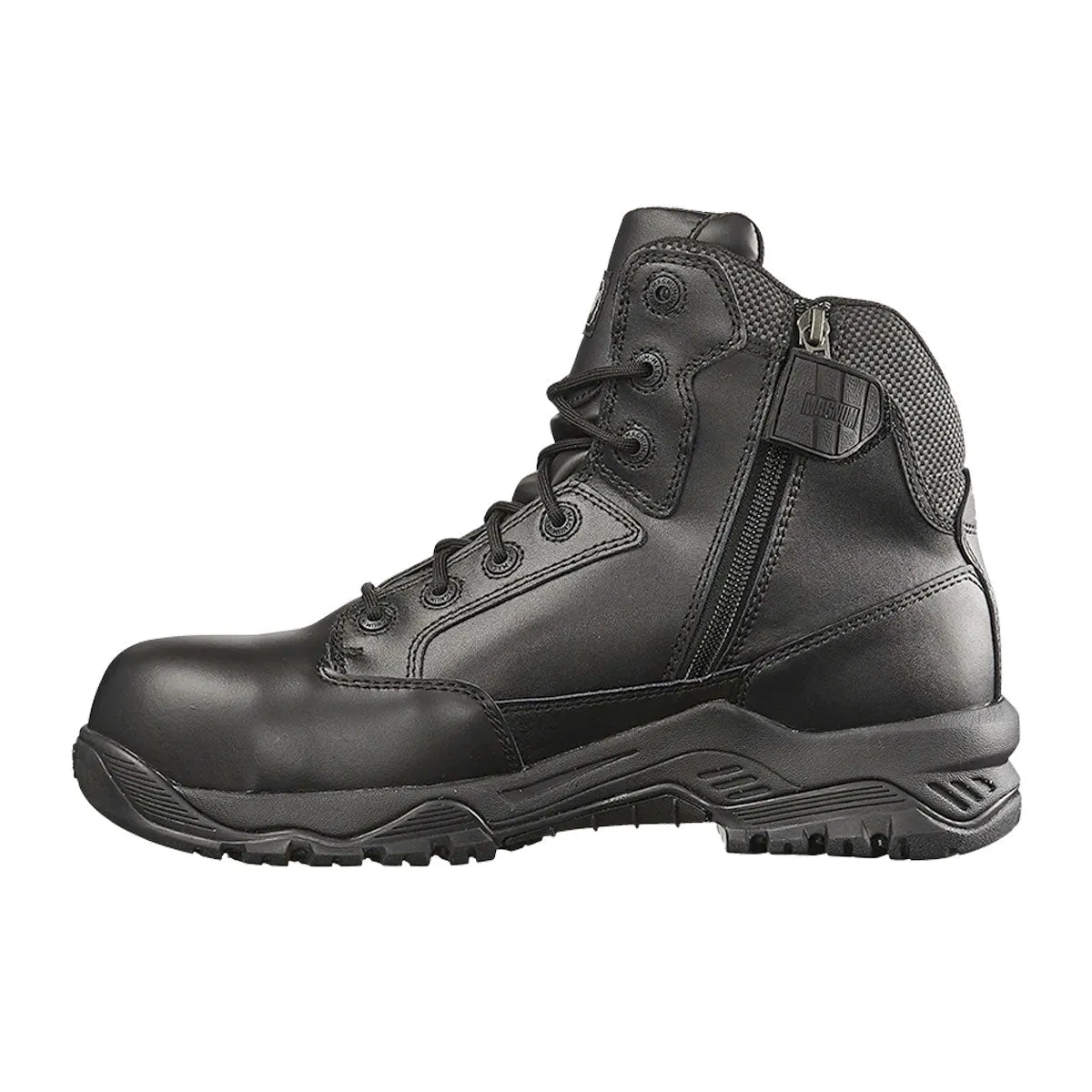 Magnum Strike Force 6.0 Leather Side-Zip Composite Toe Waterproof Women's Boot Black MSF655