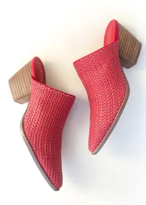 Matisse Jaxon Red Woven Heel Mules-***FINAL SALE***