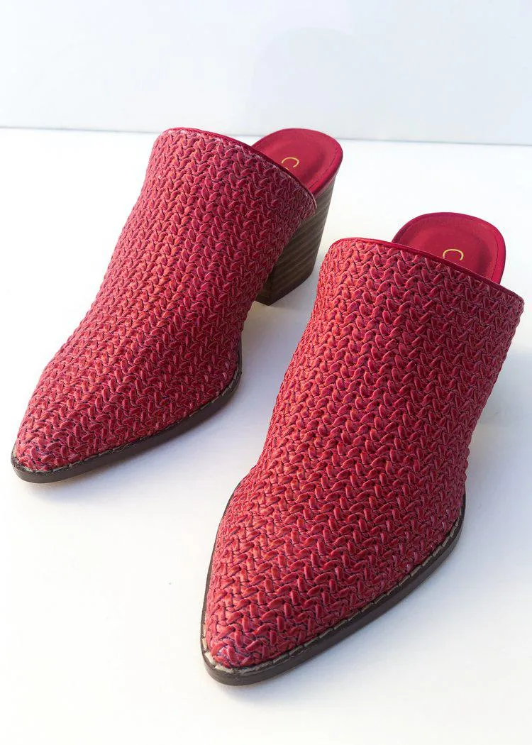 Matisse Jaxon Red Woven Heel Mules-***FINAL SALE***