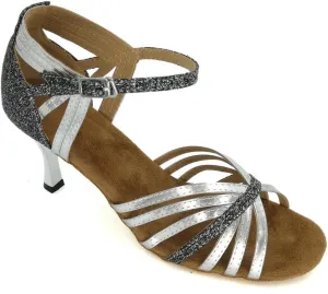 Misu Women's Peep Toe Sandals Latin Salsa Silvergo Practice Ballroom Dance Shoes with 2.75" Heel