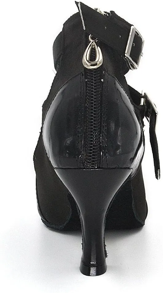 Misu Women's Peep Toe Sandals Latin Salsa Tango Practice Ballroom Dance Shoes with 2.7" Heel