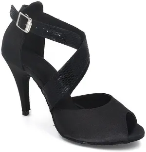 Misu Women's Peep Toe Sandals Latin Salsa Tango Practice Ballroom Dance Shoes with 3.9" Heel