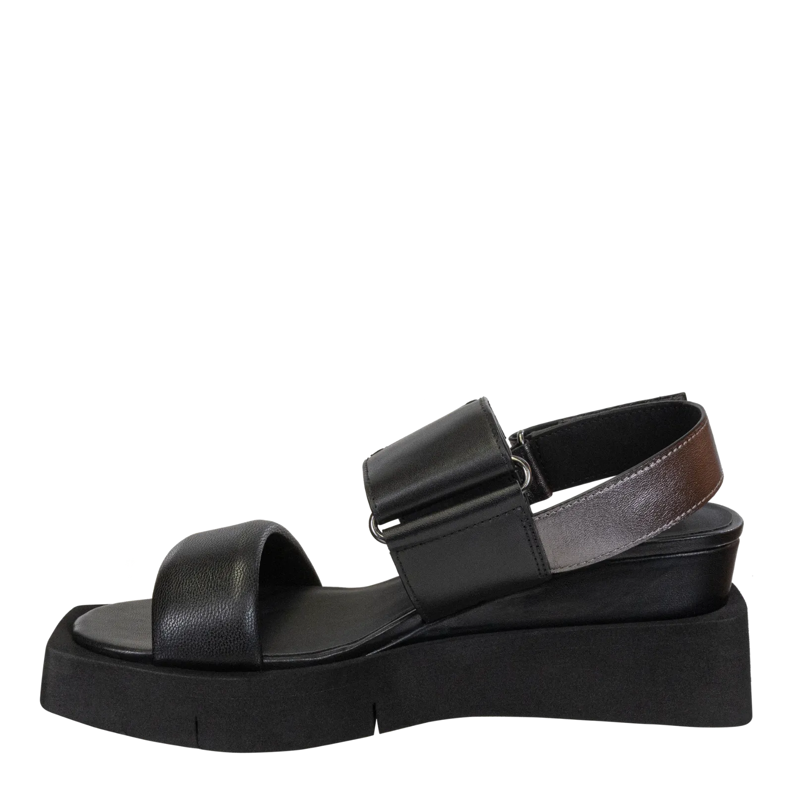 NAKED FEET - PARADOX in BLACK Wedge Sandals