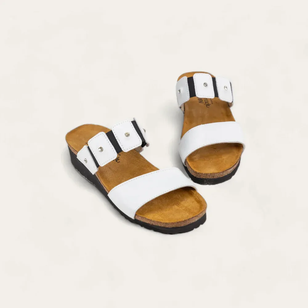 Naot Women's Ashley Slide Sandals White Leather