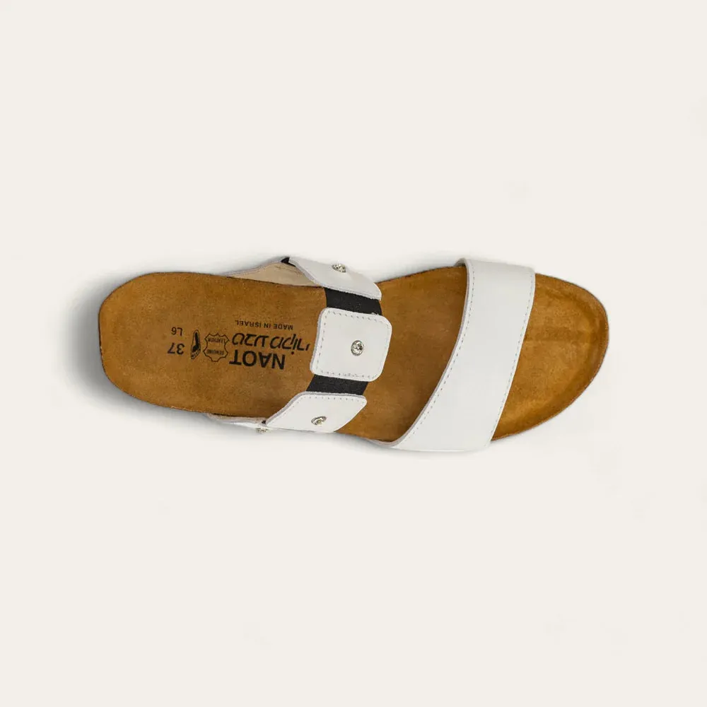 Naot Women's Ashley Slide Sandals White Leather