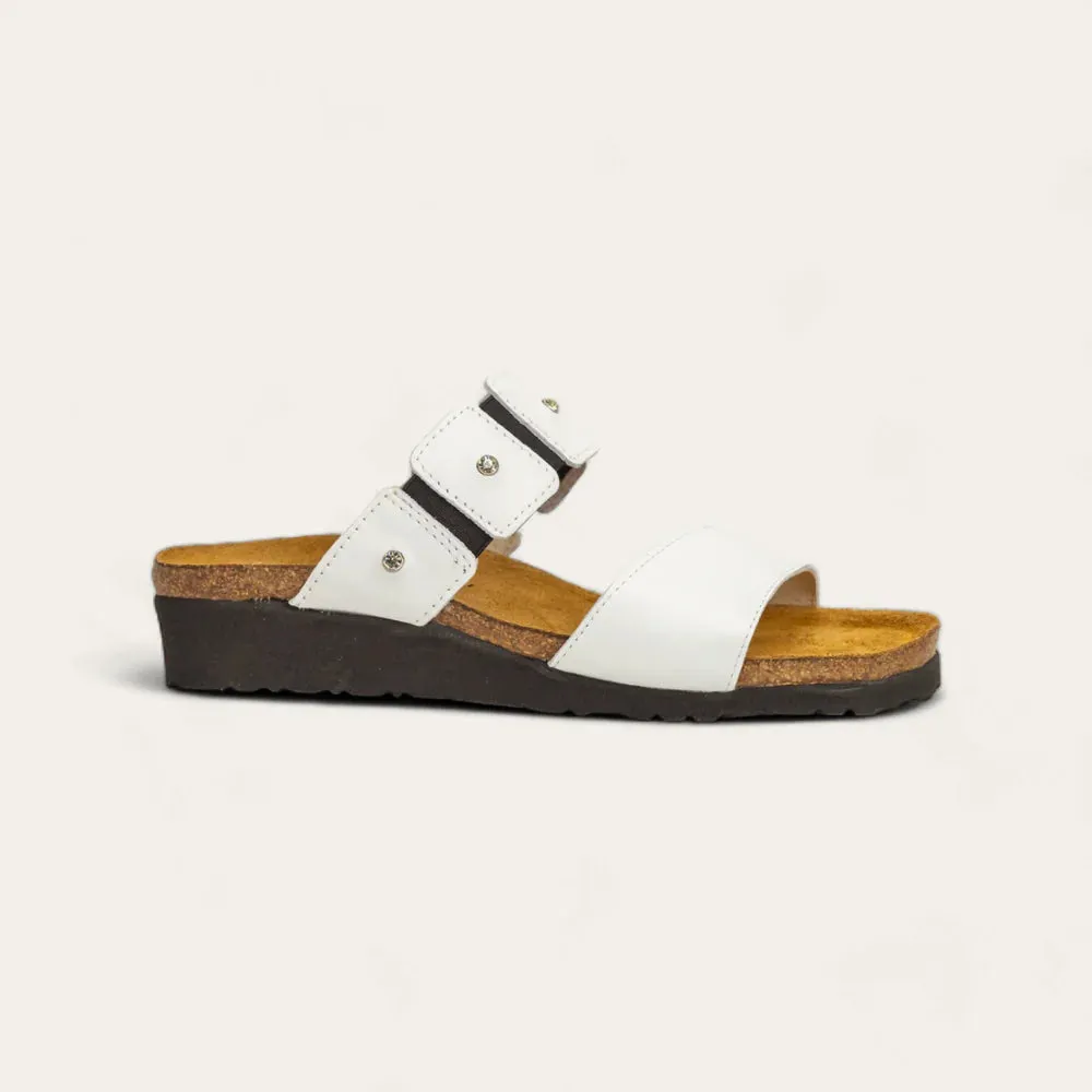 Naot Women's Ashley Slide Sandals White Leather