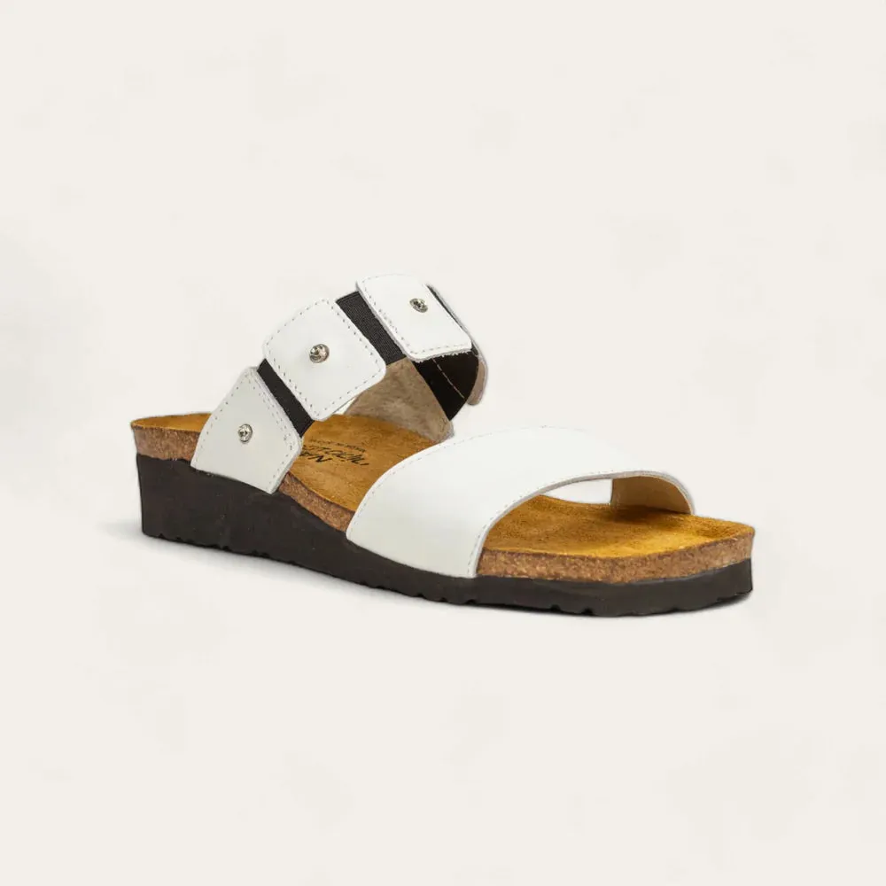 Naot Women's Ashley Slide Sandals White Leather