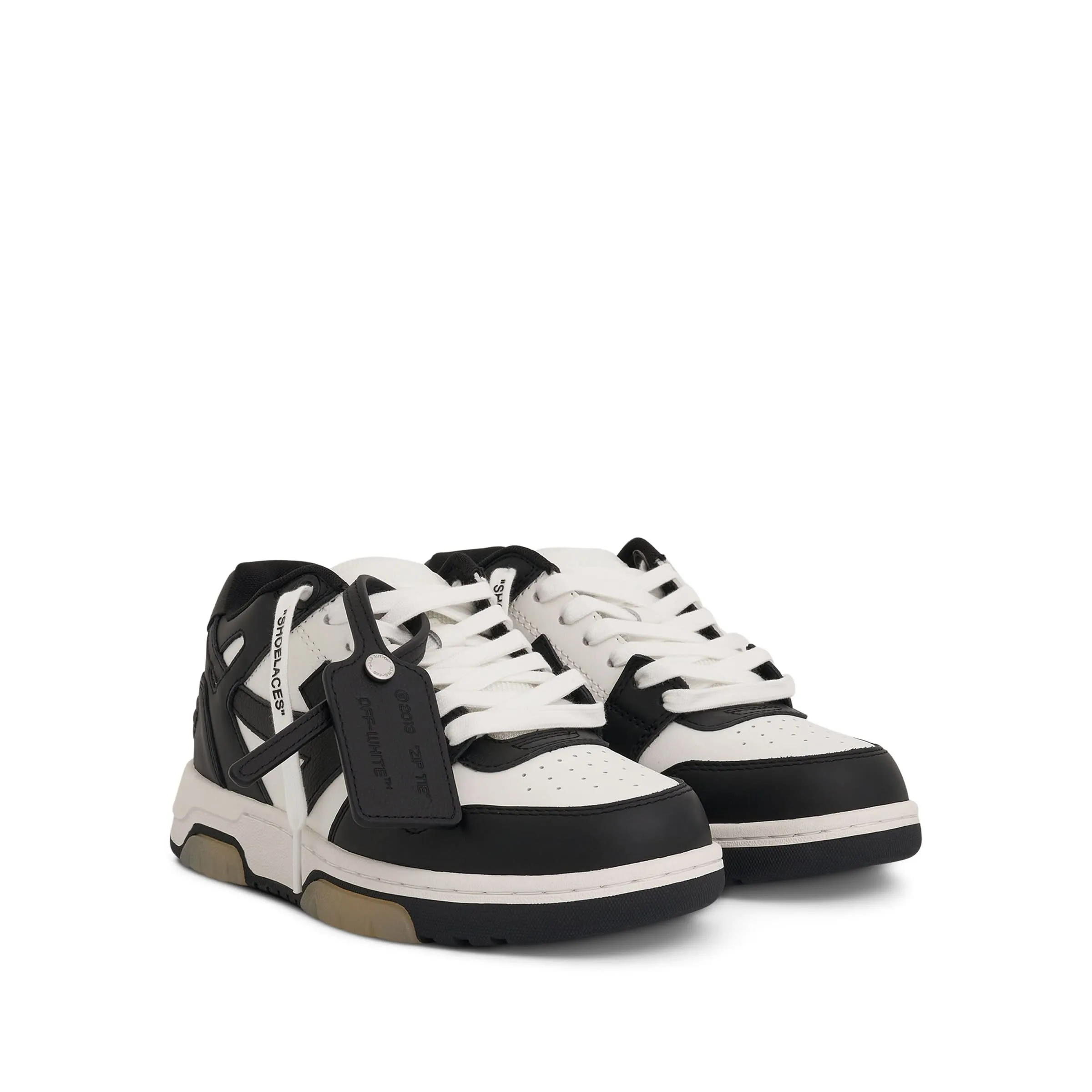 Out Of Office Leather Sneaker in Black/White