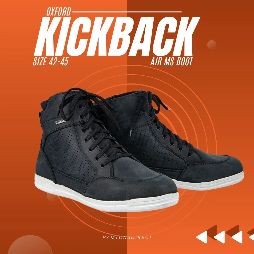OXFORD KICKBACK AIR | SHORT SUMMER MOTORCYCLE BOOTS | MOTORBIKE TRAINERS BLACK