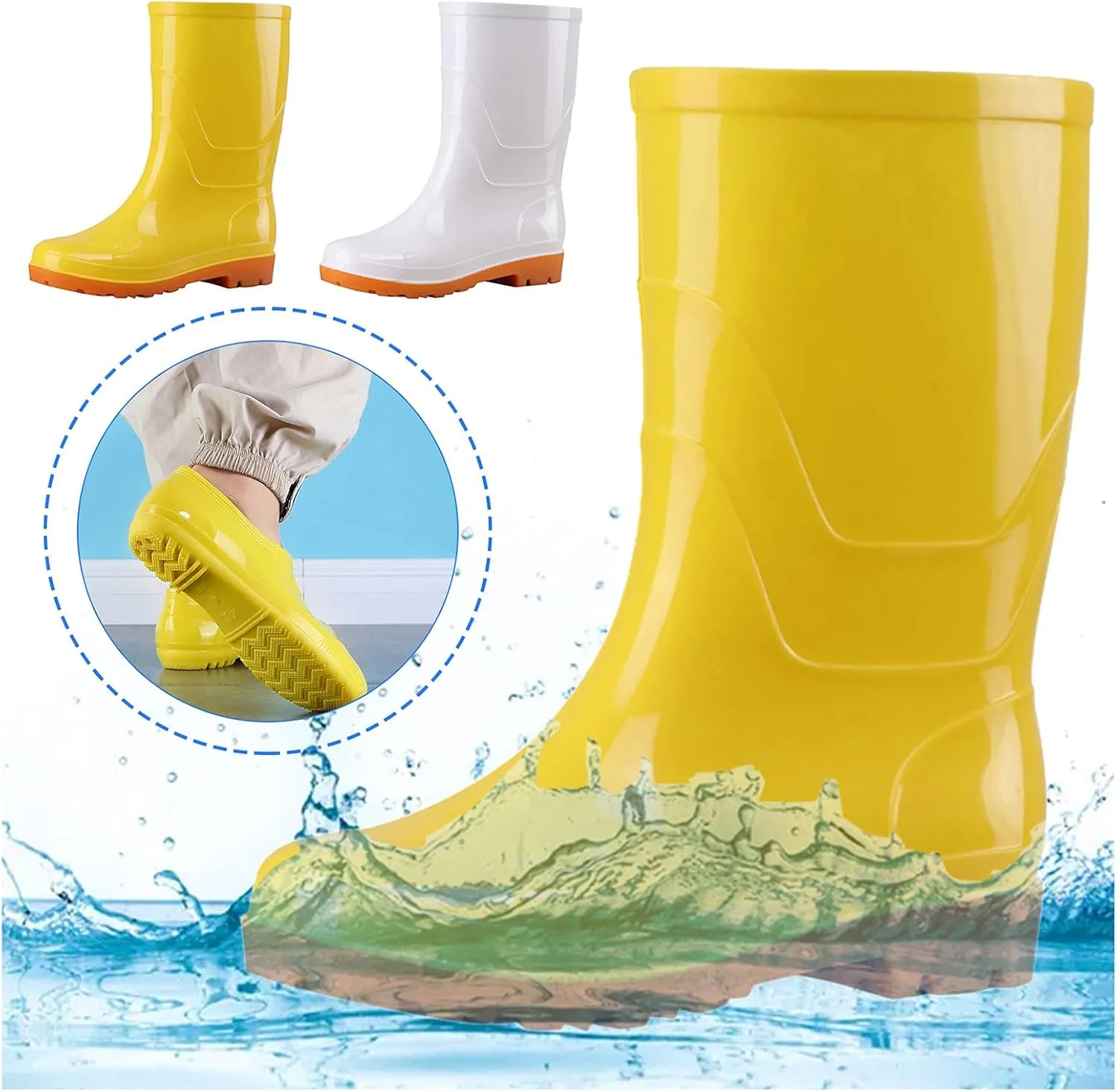 Rain Boots Women Women's Mid Calf Rain Boots Waterproof Rubber Boots Short Garden Shose Anti-Slipping Rain Shoes