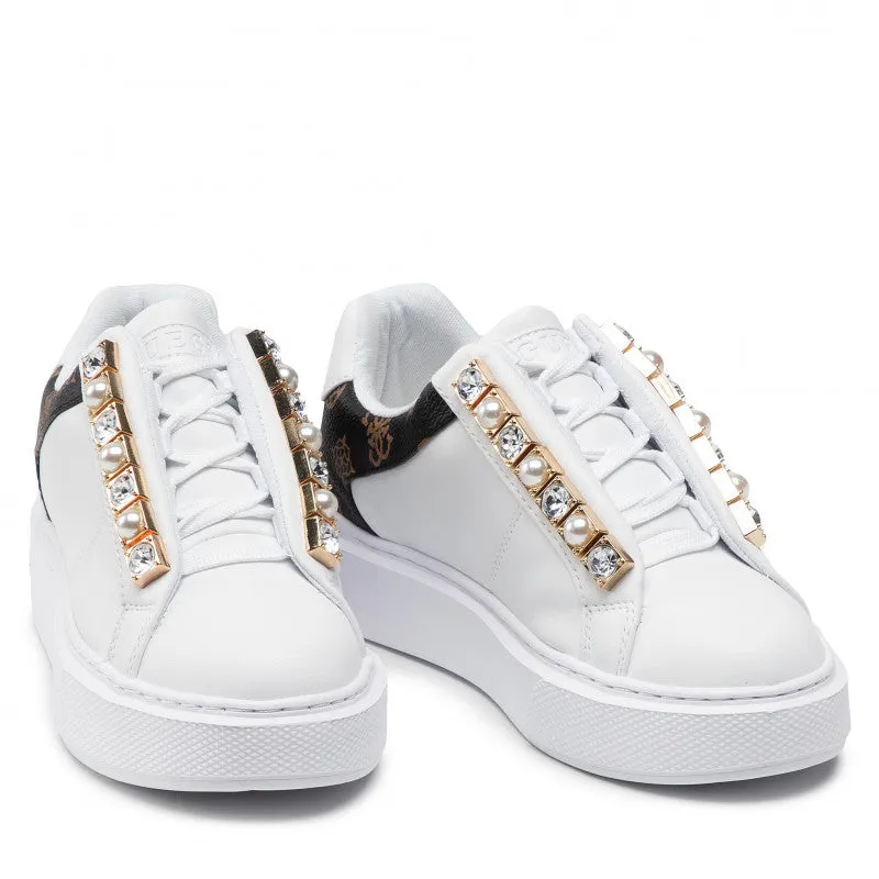 Scarpe Donna GUESS Sneakers Linea Haya Colore Bianco - Marrone