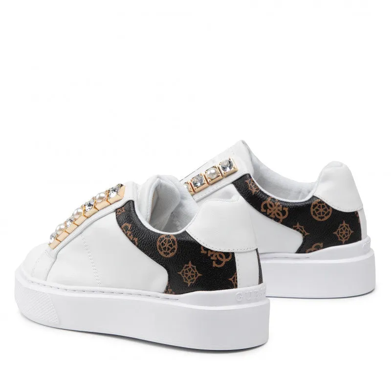 Scarpe Donna GUESS Sneakers Linea Haya Colore Bianco - Marrone