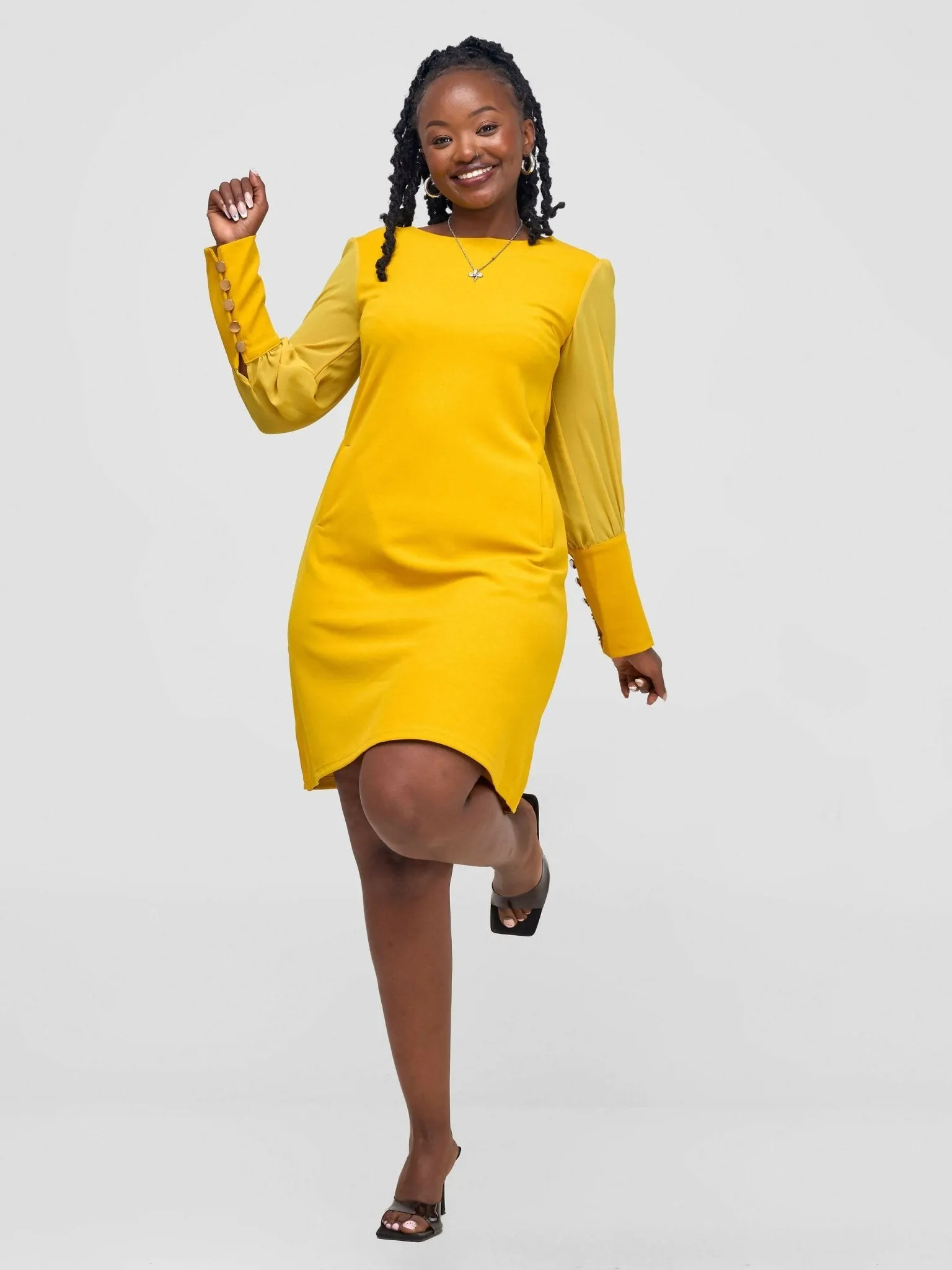 Stylish Sisters Dress - Yellow