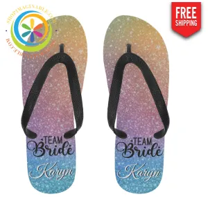 Team Bride Personalized Women's Flip Flops