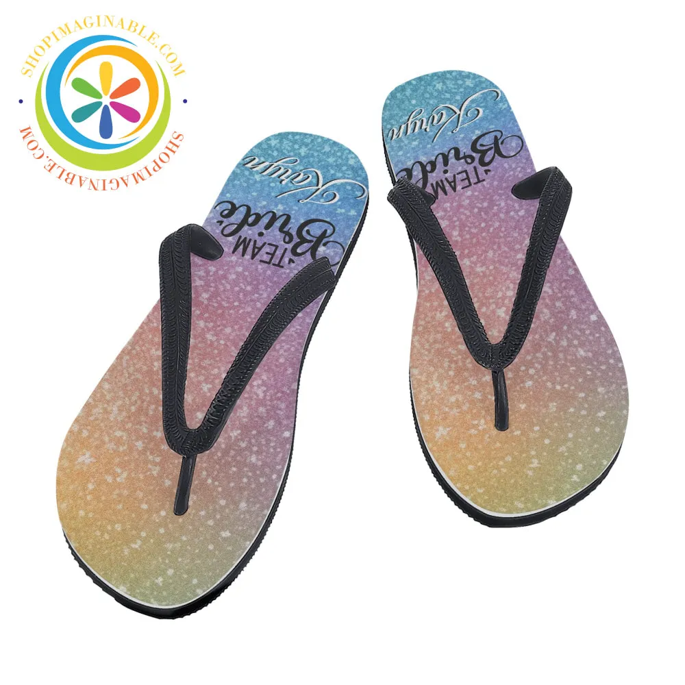 Team Bride Personalized Women's Flip Flops