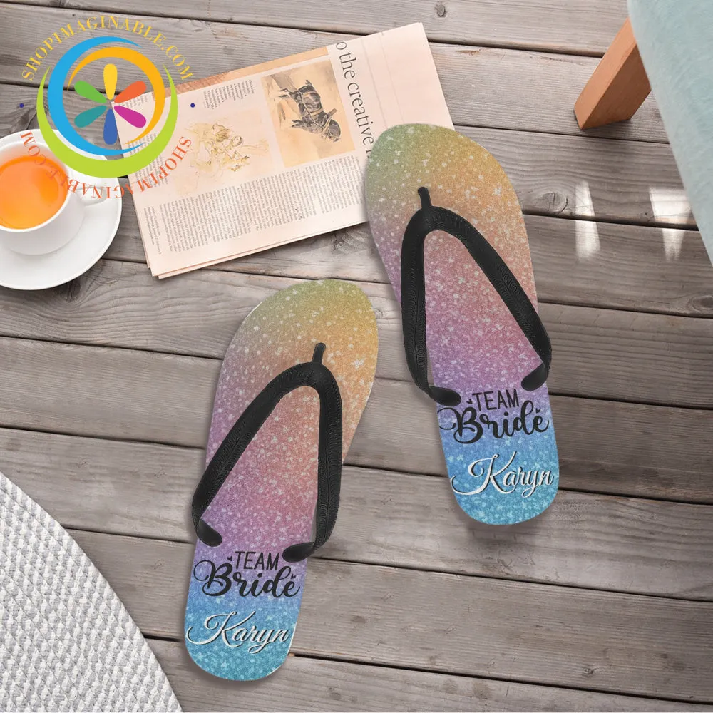 Team Bride Personalized Women's Flip Flops
