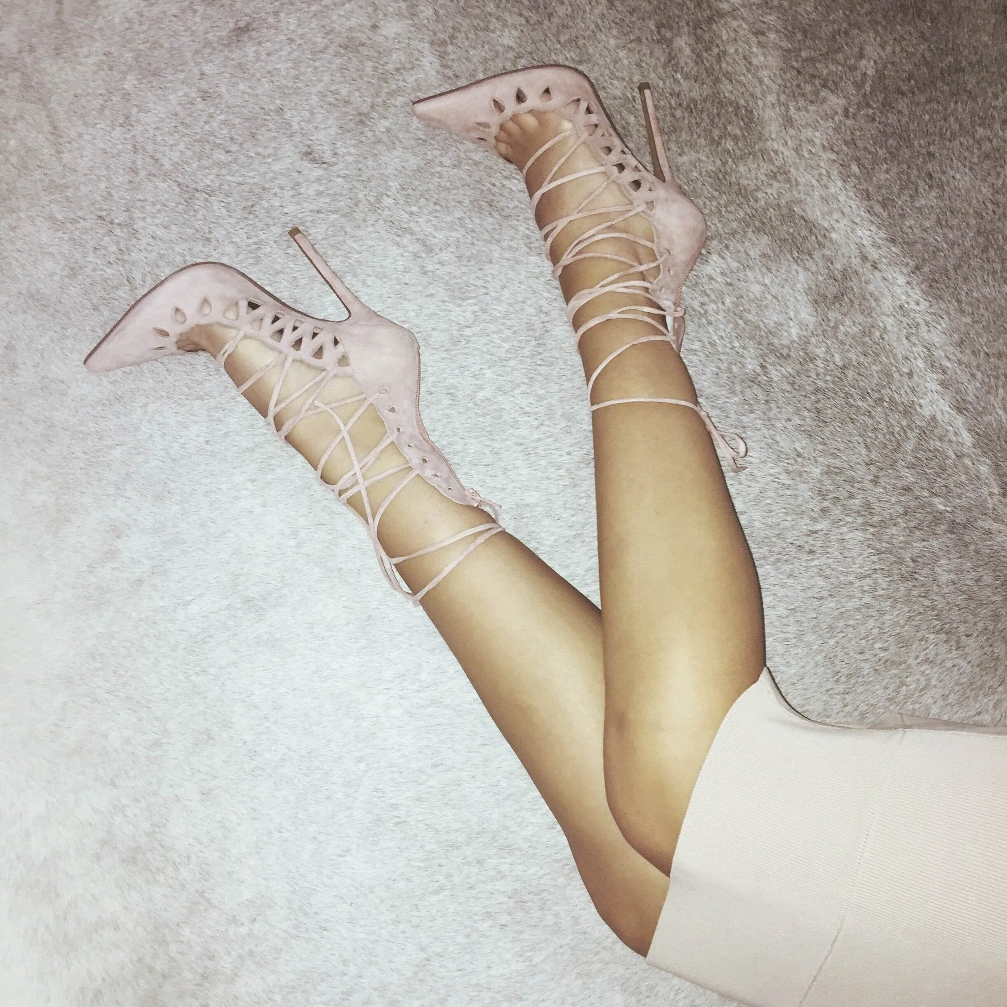 The Breanna Blush Suede Heel