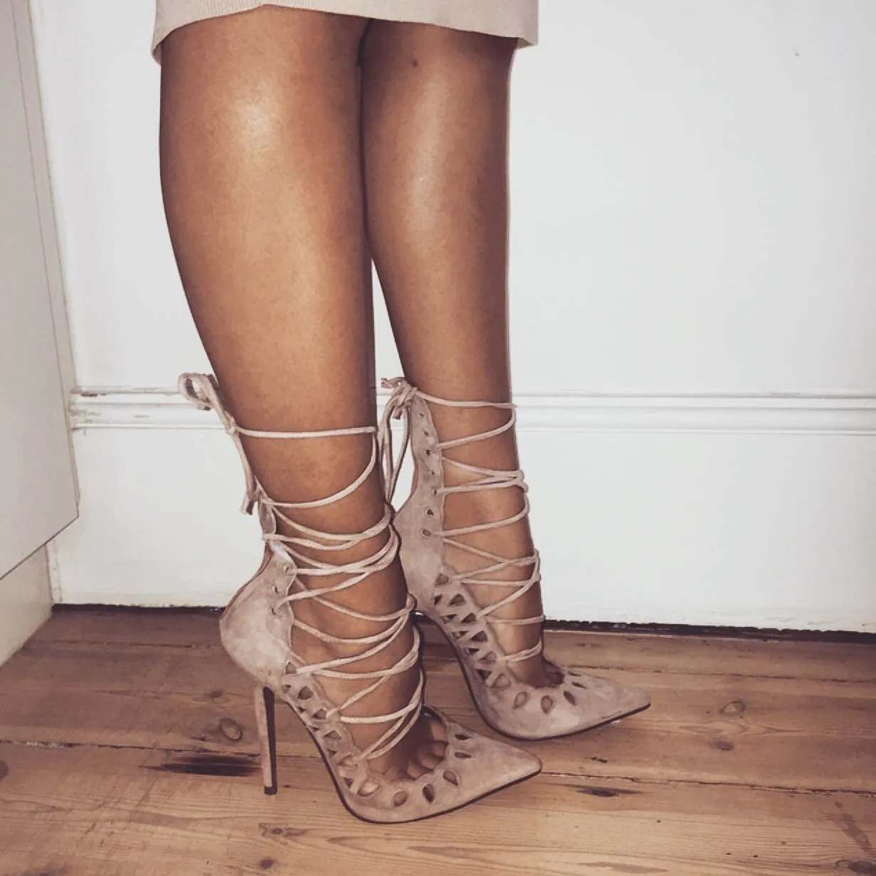 The Breanna Blush Suede Heel