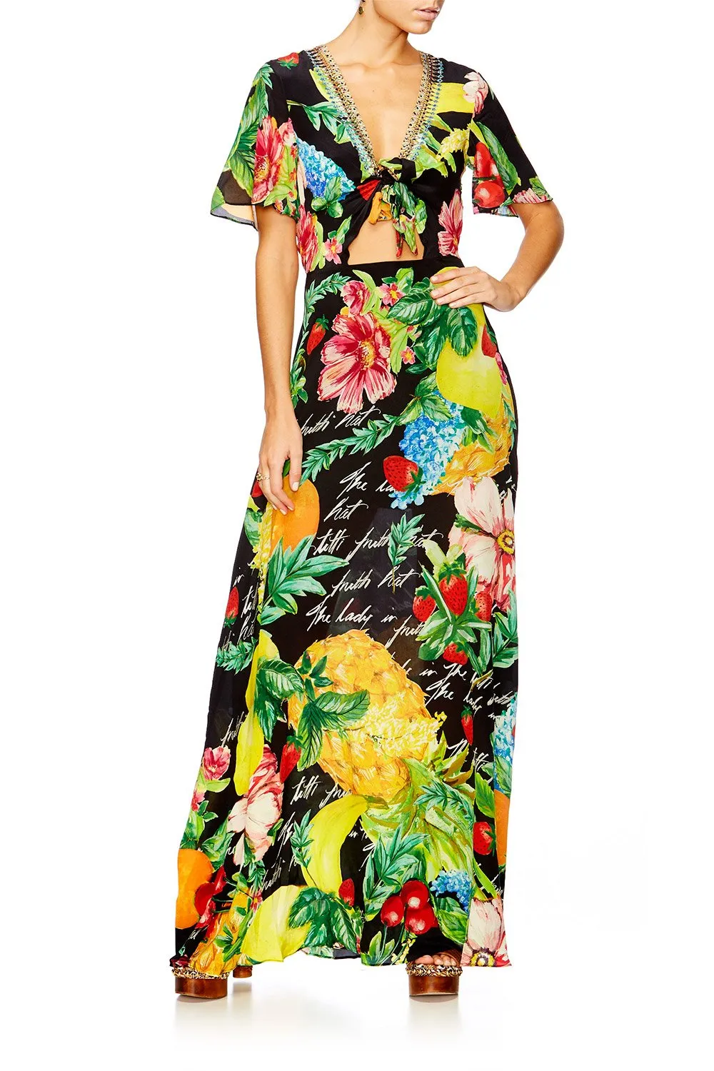 TIE FRONT MAXI DRESS CALL ME CARMEN