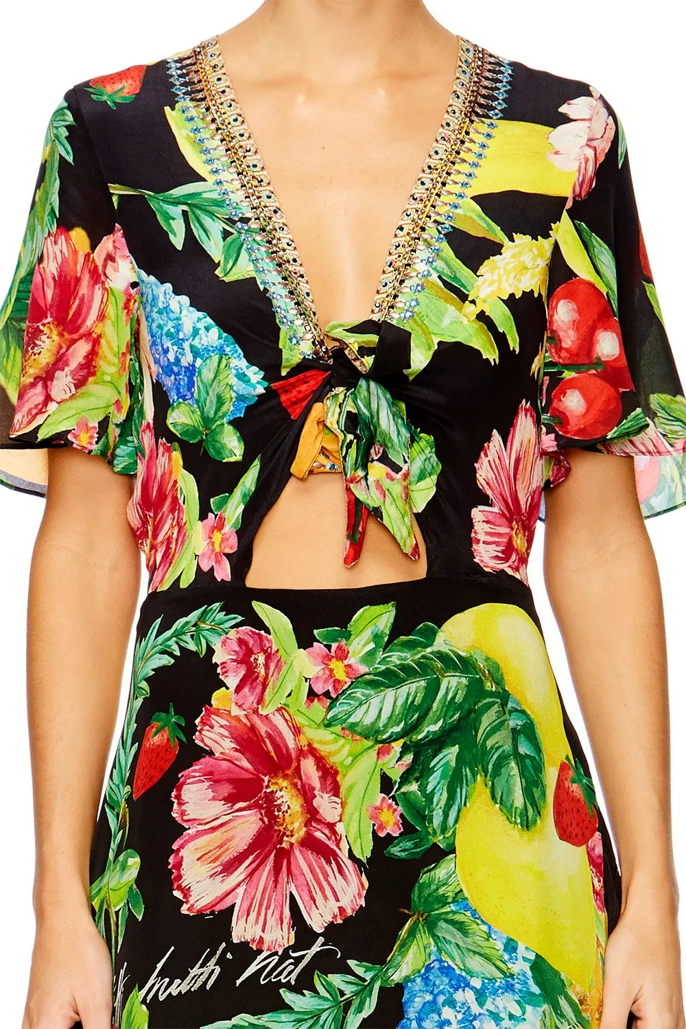 TIE FRONT MAXI DRESS CALL ME CARMEN