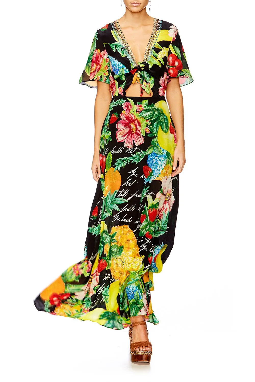 TIE FRONT MAXI DRESS CALL ME CARMEN