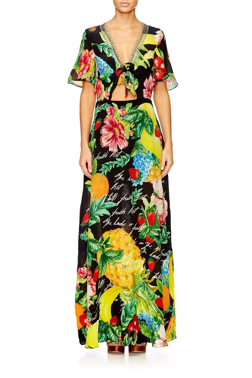TIE FRONT MAXI DRESS CALL ME CARMEN