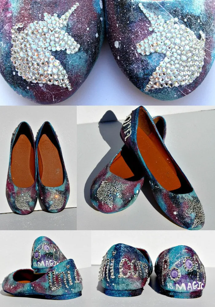 Unicorn Galaxy Swarovski Crystal Flats